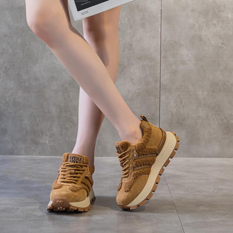 Casual Forrest Gump Shoes Women's 2025 Spring New Low-top Small Size Heightened Platform German Training Sports Dad Shoes Women's Shoes
