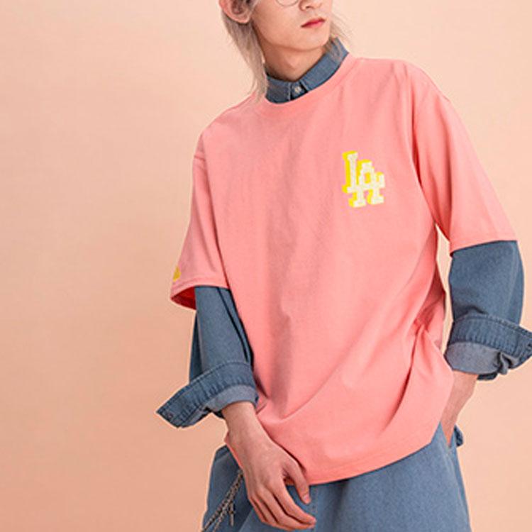 New MLB Los Angeles Dodgers T Shirts Unisex Pink 31TSN5131-07P