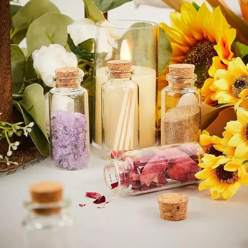 5/10pcs Small Cute Mini Cork Stopper Glass Bottles Vials Jars Containers Small Wishing Bottle Glass With Cork Stopper