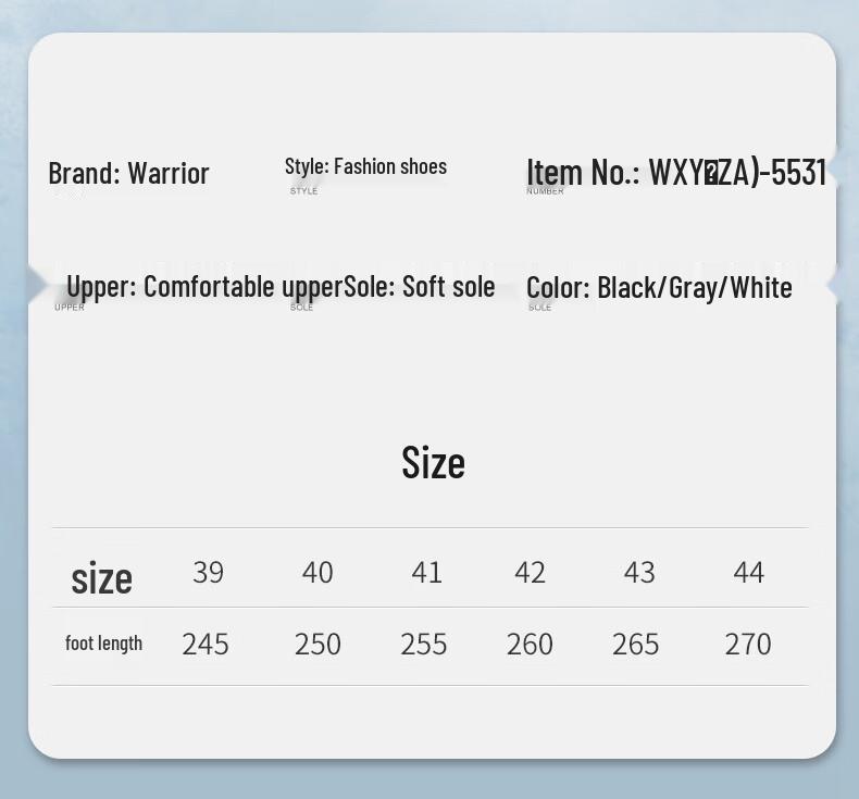 Warrior Men's Summer Mesh Breathable Thick-Soled Casual Shoes 5531