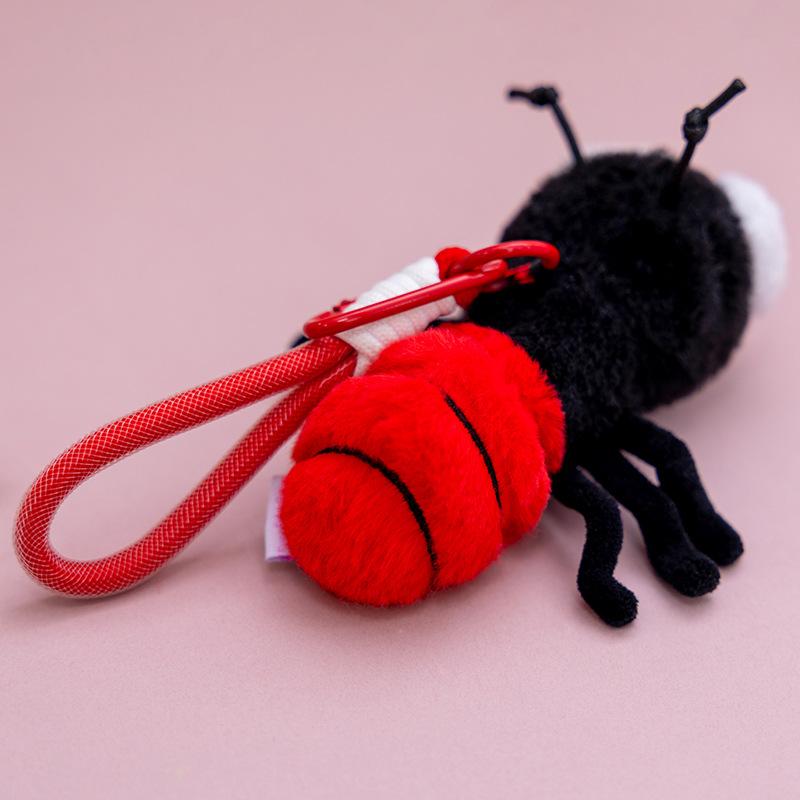 Simulation Insect Plush Toy Mosquito Pendant Soft Plushie Figured Animal with Keychain for Kids Room Decor