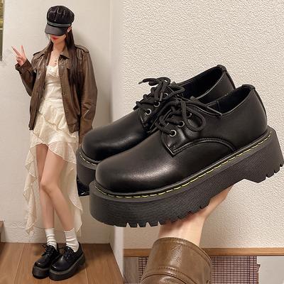 Fashion Black 2025 New Platform Retro French Japanese Single Shoes Versatile
