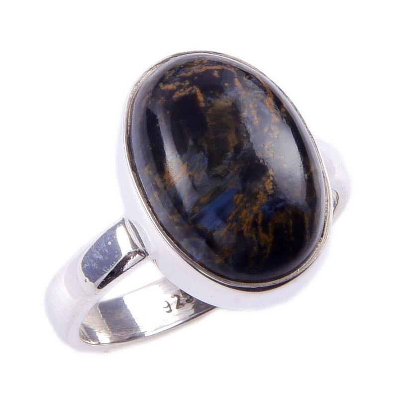 Pierre Pietersite Naturelle Fait Main 925 Argent Sterling Massif Bague Taille 6 J7J14