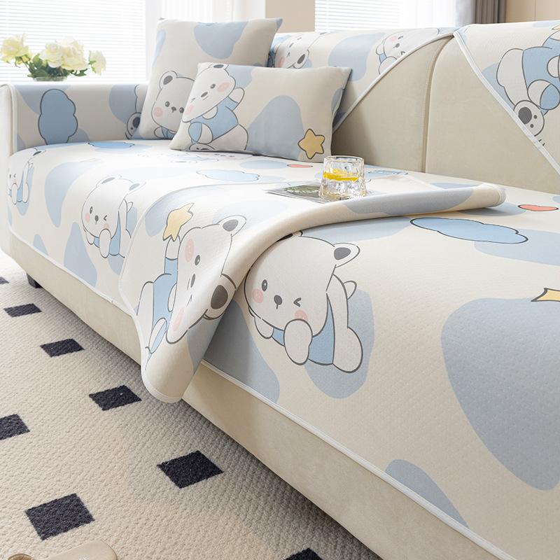

Ice Silk Sofa Cushion, Summer Mat, Seat Cushion, Modern Summer Non-Slip Sofa Cover, Light Luxury 70*70cm