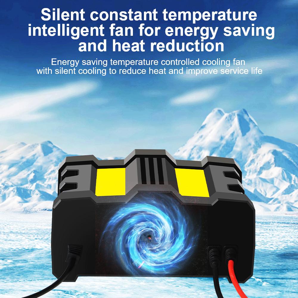 220W Intelligent Pulse Repair Battery Charger Fast Power EU Plug For Wet Dry Lead Acid Full Automatic Car Battery Charger 300AH LCD Display