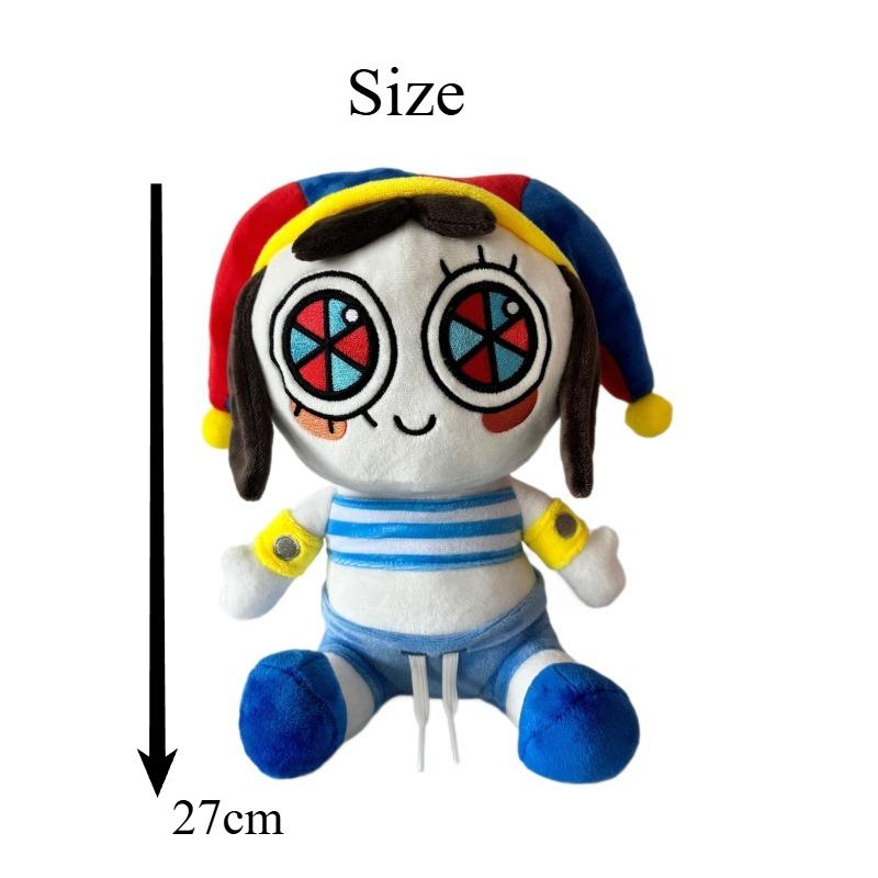 The Amazing Digital Circus Pomni Plush Doll Soft Stuffed Toy with Unique Blue White Outfit and Red Blue Eyes Cute Jester Figure for Fans Home Decor