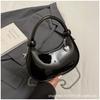 Hand-held Fashion Trend Dumpling Bag Women's 2025 New Simple and Versatile Patent Leather Shoulder Bag Niche Design Crossbody Bag