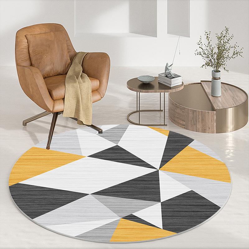 Round Carpet Floor Mat Office Swivel Chair Mat Living Room Coffee Table Mat Bedroom Bedside Carpet