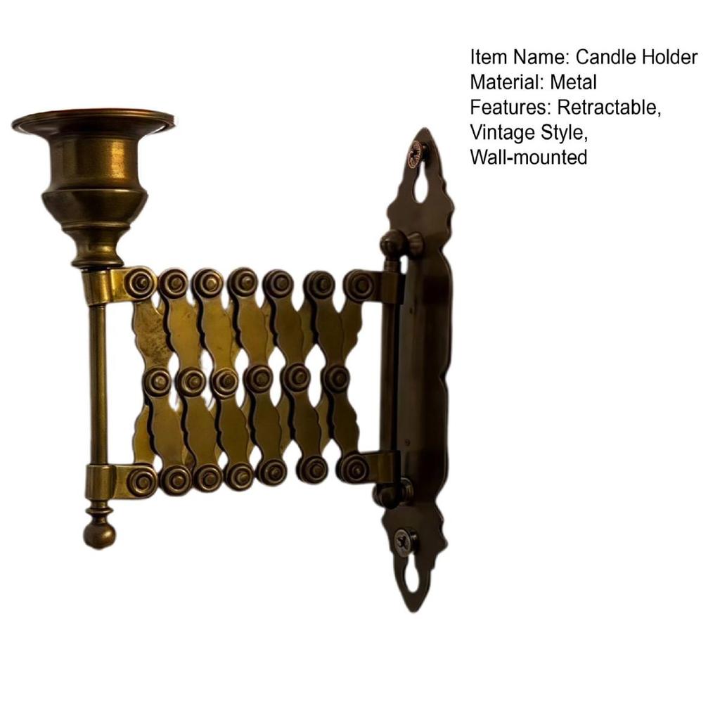 Yousheng Extending Taper Candle Holder Metal Wall-Mounted Candle Holder Vintage Retractable Wall Sconce for Living Room Bedroom Decor
