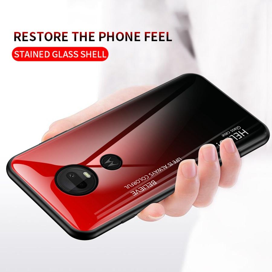 Custodia in Vetro Temperato Sfumata alla Moda Per Motorola Edge 30 Ultra 40 Neo 50 Pro 60 Fusion Moto G05 G15 G24 G85 G04 E14 G35 5G Cover Posteriore Colorata per Telefono