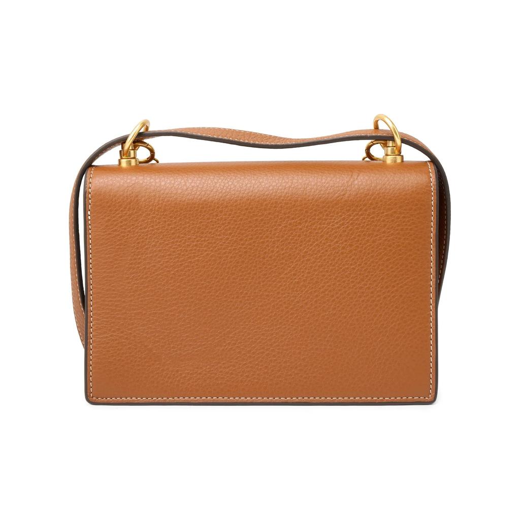 Tory Burch TB Miller Flap Clutch Cowhide Leather Crossbody Shoulder Bag Small Women's Brown