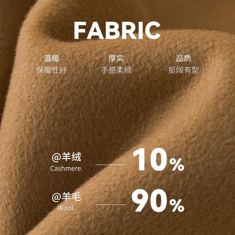 ] Niche Design Scarf Can Be Removed and Worn Twice, Double-sided Cashmere Coat, Women's Autumn and Winter Wool Coat