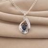 London Blue Topaz Gemstone 925 Sterling Silver Women's Jewelry Elegant Zircon Pendant 1.4" For Wedding Gift CZP-16-10