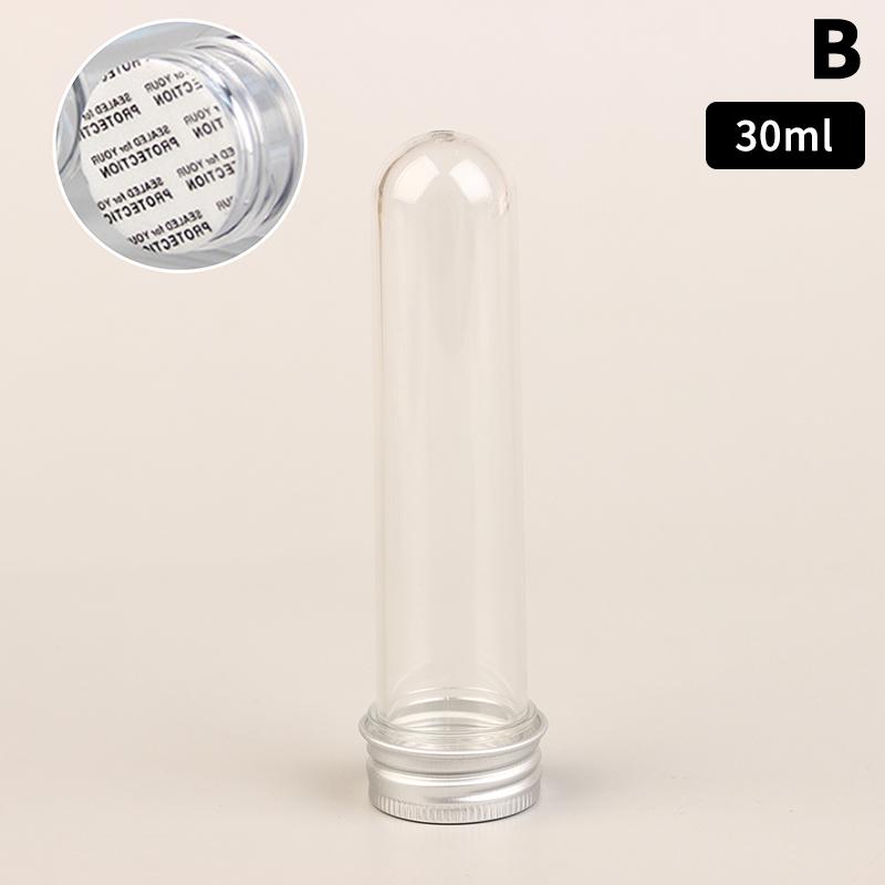 30/40/100Ml Pet Test Tube Bottle Transparent Cylindrical Plastic Refillable Bottle For Mask Candy Data Line Masking Paper