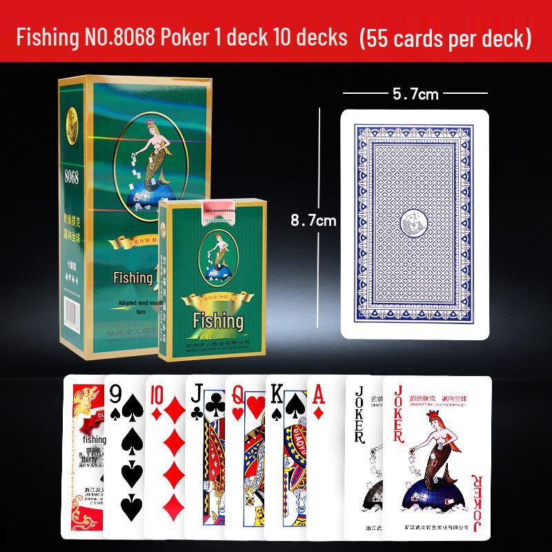 Carte da Poker da Pesca Originali: 10 Mazzi per Intrattenimento Domestico, Giochi da Tavolo, Guandan, Dou Dizhu.
