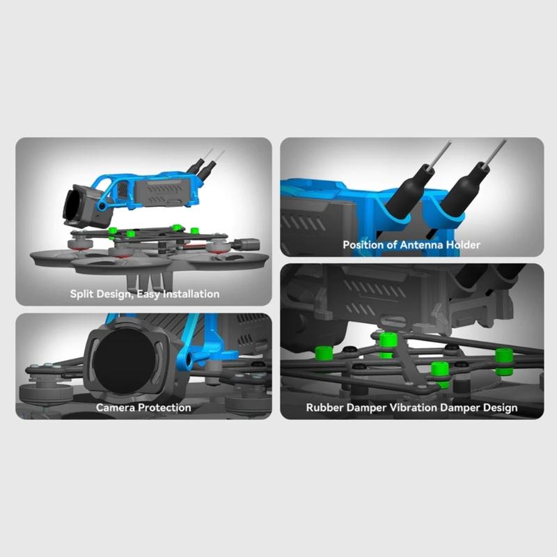 Air Brushless Whoop Frame Kit with Motor Fix Slot&Gaskets,  Light Weight, Lowered Profile, for DIY 90mm 1S Whoop Drones