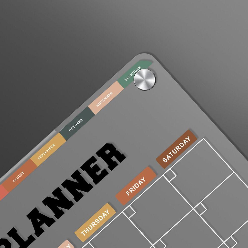 Transparent Magnetic Acrylic Weekly Planner Refrigerator Magnet Monthly Calendar Memo Kitchen