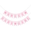 2 Pcs Pre Strung Pink Gingham Sweet Baby Girl Banner Pink Girl Baby Shower Banner Decorations for Gender Reveal Party Decor Supplies Table Wall