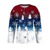 Women's Fashion Christmas Printed Long Sleeve Knitted Cardigan Button Down Jacket