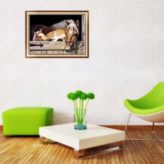 5D Diamond DIY Painting Home Decor Horse Parrot Cross Stitch Kit