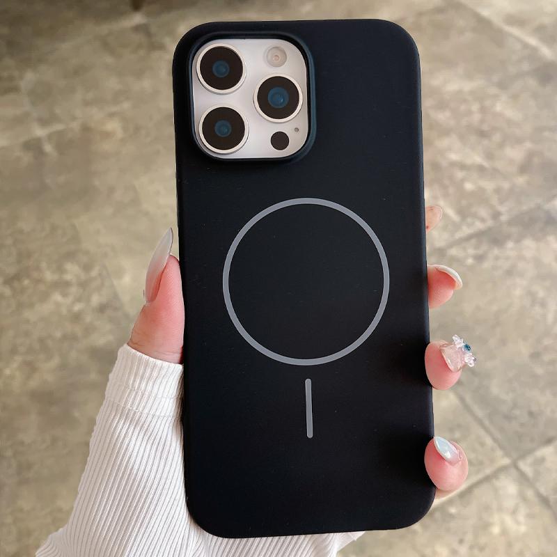 Silicone Matte Magnetic Case For iPhone 16 15 Plus 14 13 12 11 Pro Max For Magsafe Wireless Charging Soft Armor Cover