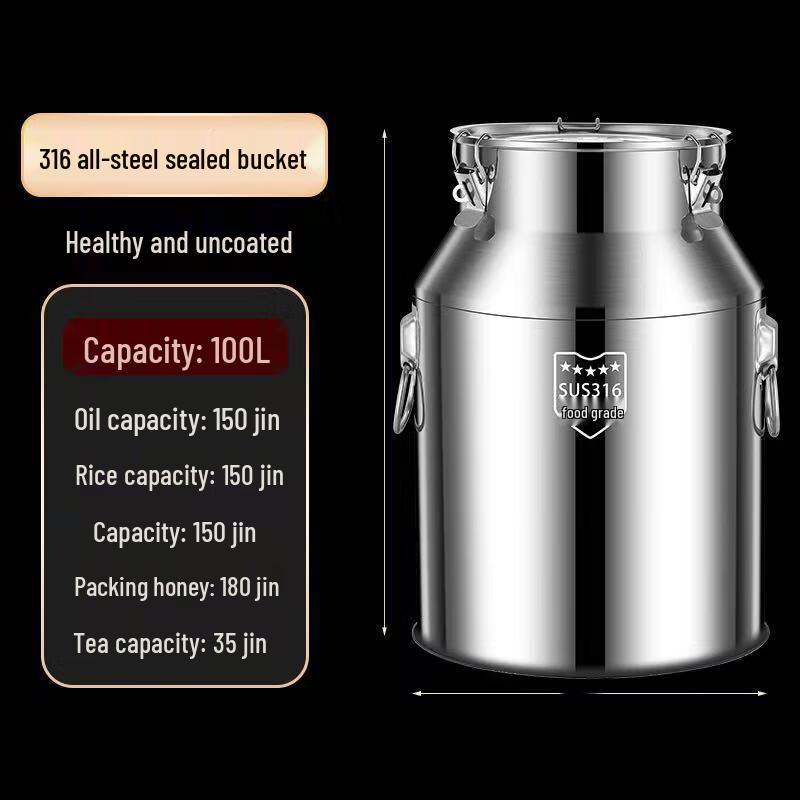 Multi-purpose 316 Stainless Steel Sealed Storage & Transport Bucket
