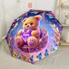Bear Moon Stars Night Sky Compact Travel Automatic Umbrella Sturdy 8-Rib Shaft Foldable Design Perfect for Outdoor Adventures Fashionable Accessory