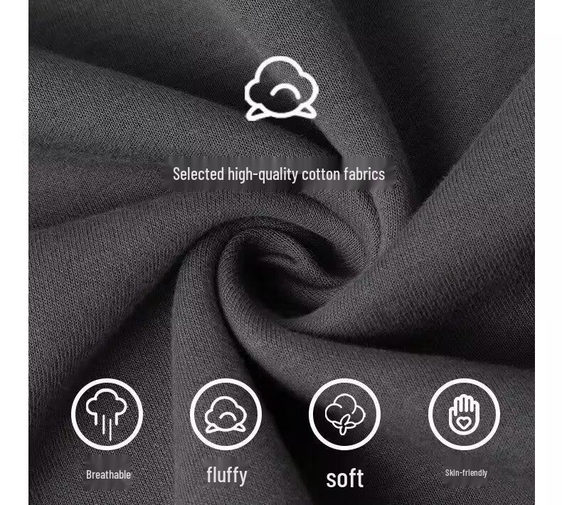 American Trendy Men's Crewneck Hoodie - Autumn/Winter 2025, Plus Velvet, Loose Fit, Long Sleeve, Base Layer