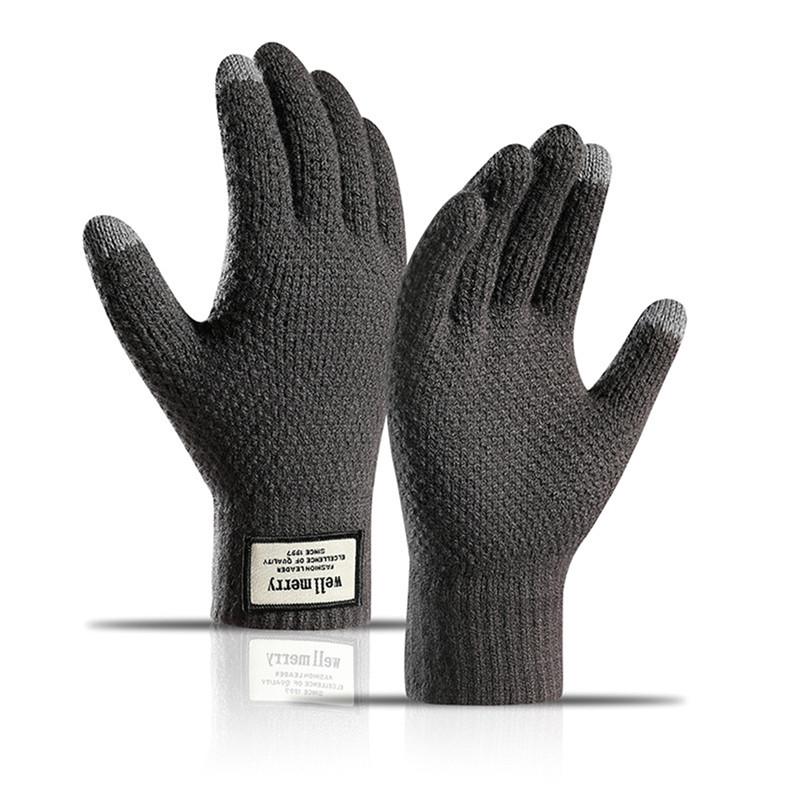 Winter Men Knitted Gloves Touchscreen High Quality Male Mitten Thicken Warm Wool Cashmere Solid Men Business Gloves Autumn