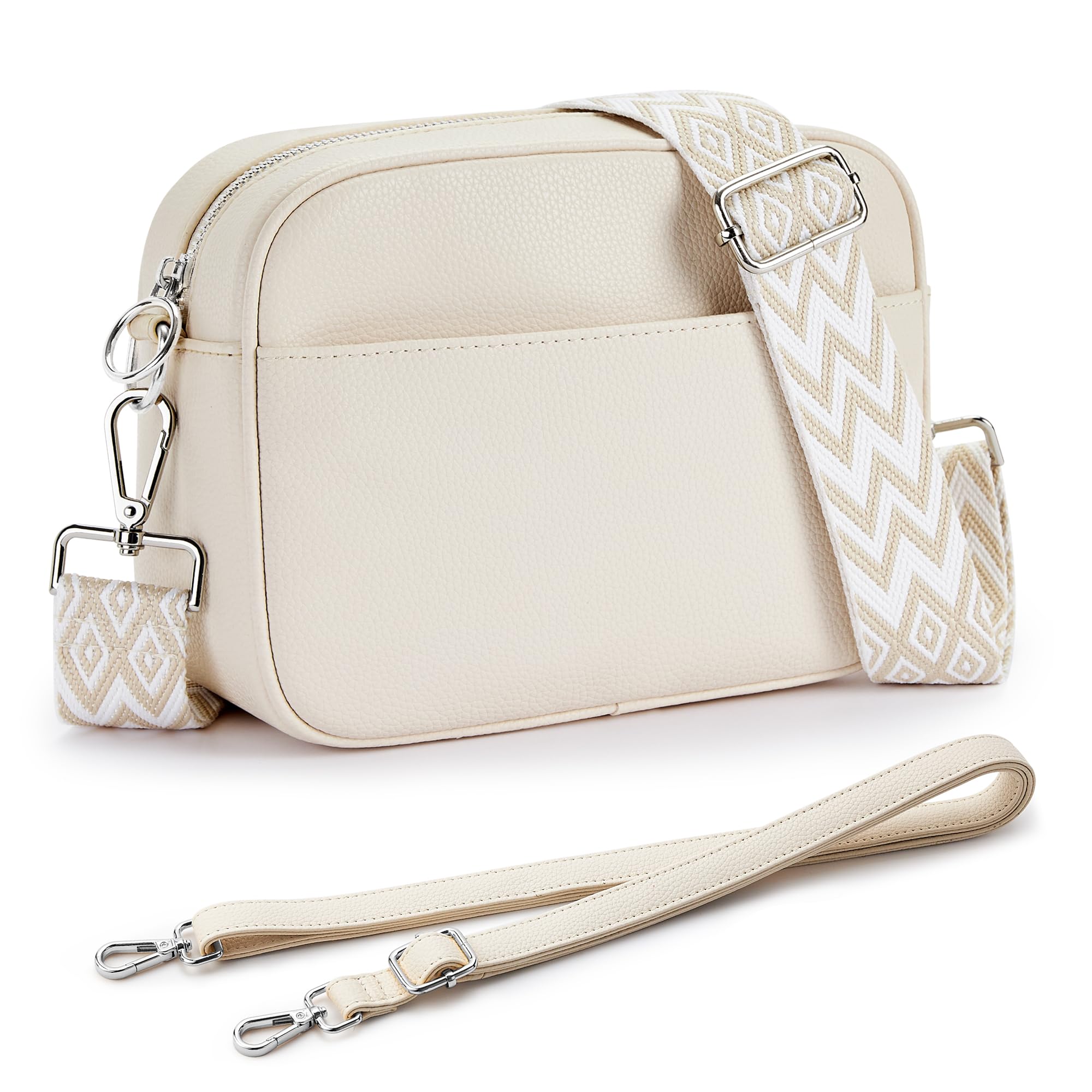 

KALIDI Small Shoulder Mini Shoulder Crossbody Solid Large Includes Two Shoulder Straps Women s Bag, Bag, Bag, Bag, Multi-Layered, Waterproof, білий