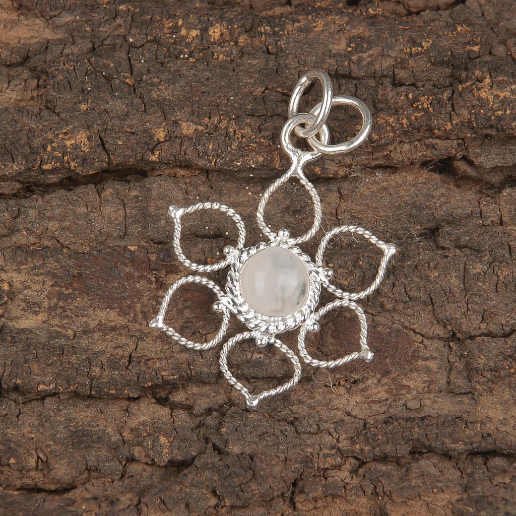 Bijuterii cu piatră lunară curcubeu, bijuterii cu pandantiv din argint 925 masiv, bijuterii cu pandantiv lucrate manual cu pietre prețioase pentru femei