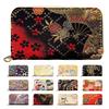 Bamboo Coin Case with Round Perfect for Elegant and Case with Cherry Blossom Design [leo&aoi] Nishijin-ori Zipper, Kimono, High-Quality Fan-Shaped