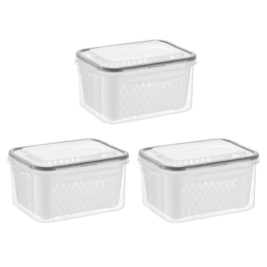 Food Storage Box for Fridge Fruit Storage Container with Removable Colander Leakproof Produce