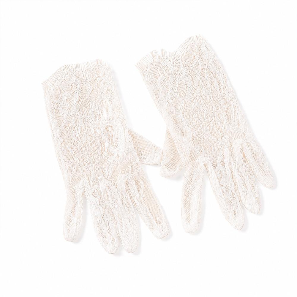 1Pairs Breathable Women Lace Gloves Mesh Bridal Gown Mittens New Dance Gloves Clothing Accessories