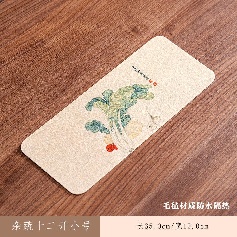 Verschiedenes Gemüse Zwölf Öffnungen Rechteckige Teeuntersetzer Zen Getränkeuntersetzer Esstischdecke Matte Chinesisches Tee-Set Handwerk