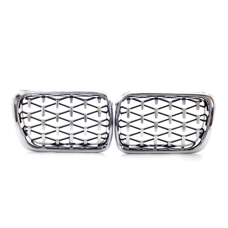 1 Pair Diamond Style Grille For BMW E36 3 Series 1997 1998 1999 Front Bumper Grille Kidney Mesh Grill Car Replacement Parts ABS