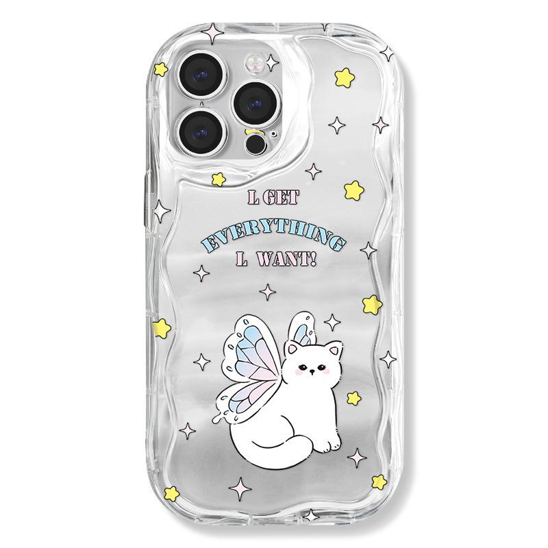 Zhitai Apple iPhone Case: Cartoon Design for iPhone 12, 14Pro, 15, and 16Pro - Cream Pattern, Full Coverage.