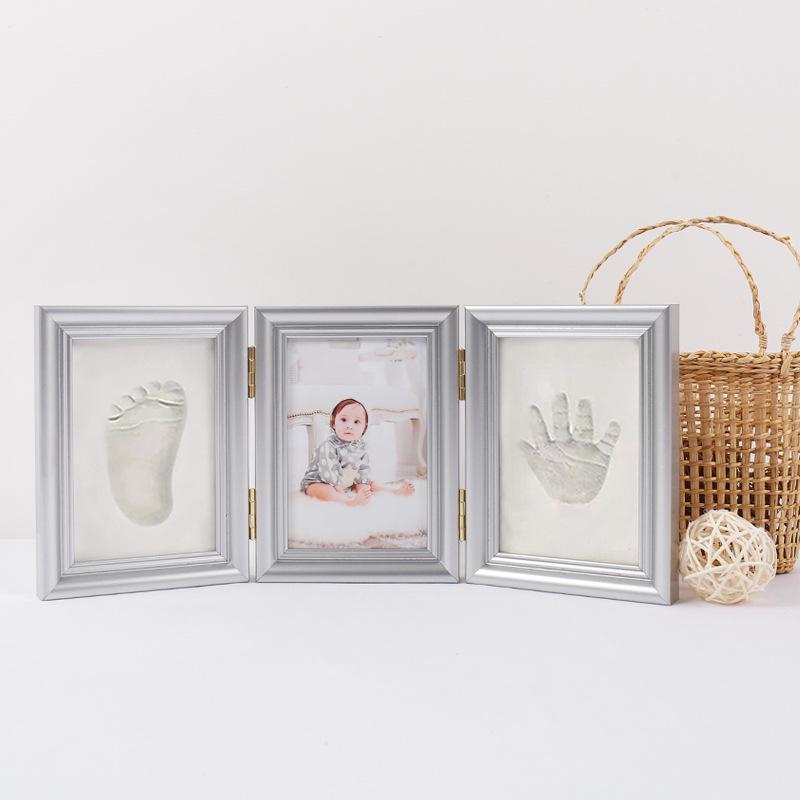 Baby Hand & Footprint Clay Photo Frame for Newborns - Perfect Keepsake for First Birthday and Milestones