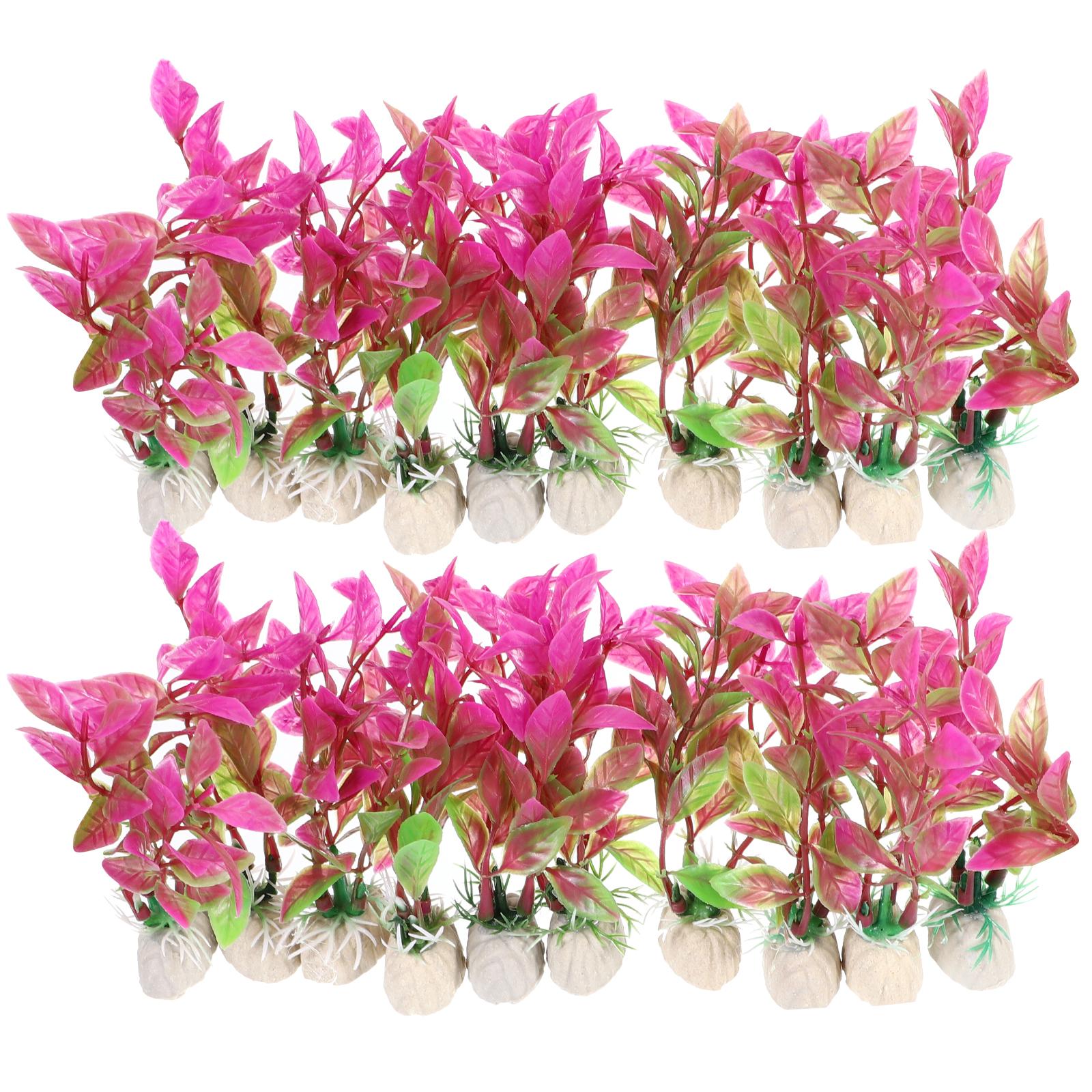 

20 Pcs Tall Aquatic Plants for Fish Tank Decorations Large Aquarium PVC Plastic Grass Reptile Cage Betta Bowl Accessories