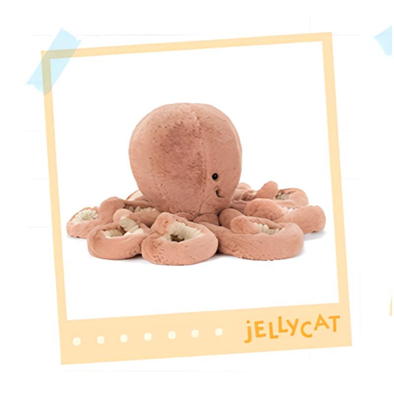 JELLYCAT ocean series octopus Odell soothing apricot doll plush doll 23cm high