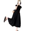 2026 Plus Size Spring/Summer Wide-Leg Ruffle Skirt Pants – Japanese Style, Solid Color, Slimming, Breathable, Versatile.