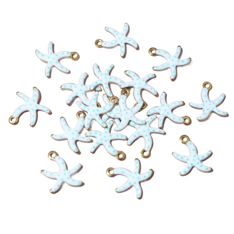 20 Pack Starfish Decorative Accessories Enhancing Aesthetic Stainless Steel Texture Hanging Charm Suitable for Jewelry