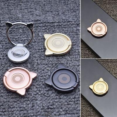 Universal Rotated Cute Metal Mobile Phone Cat Ears Finger Ring Holder Grip Stand