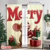 2pcs 2D flat printing Merry Christmas Party Curtains Christmas Mouse_ Versatile Durable Polyester Without Electricity Holiday