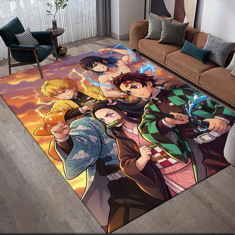 

Kimetsu No Yaiba Anti-Slip Rug, Rectangular Carpet for Living Room, Bedroom & Game Area, Ideal Home Decor 60x90cm