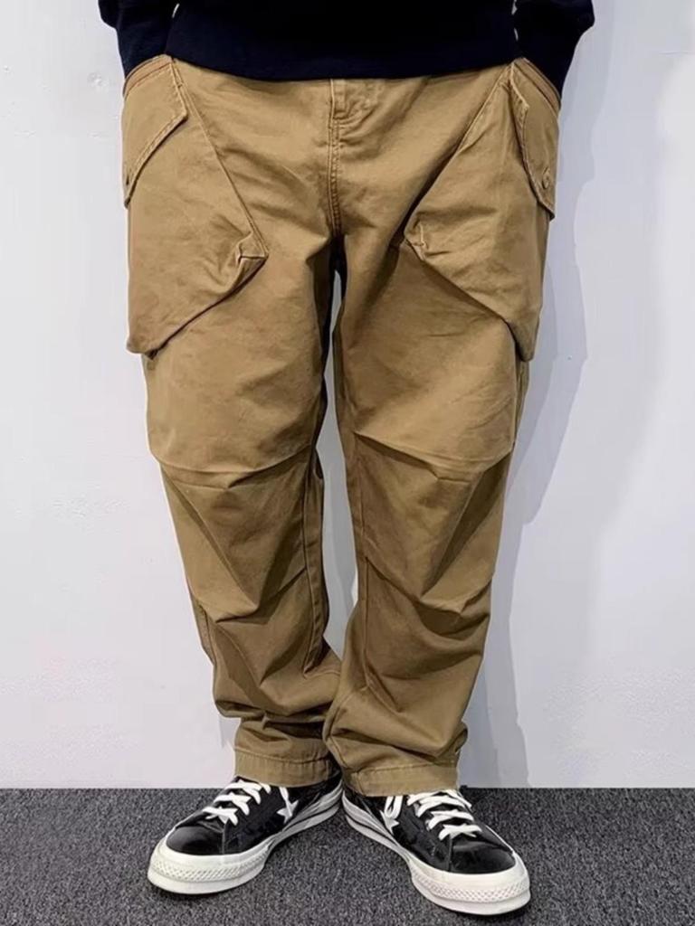Pantaloni da Lavoro da Uomo Retro Americano Conici Vestibilità Larga Multitasche - Collezione Primavera/Autunno
