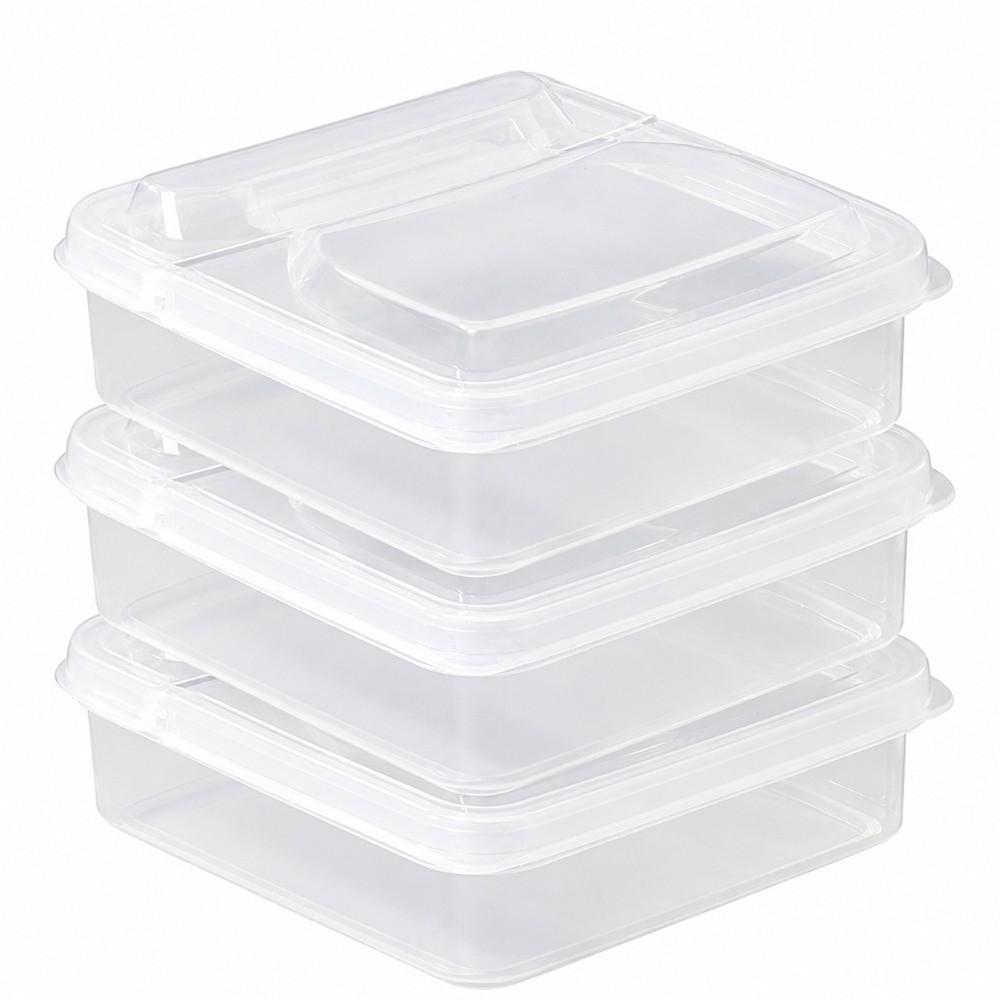 3PCS PP Sliced Cheese Container Flip Lid Cheese Slice Keeper Cheese Food Container Fridge Organizer