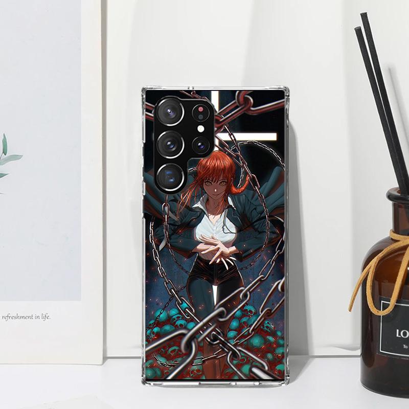 Chainsaw Makima Power Phone Case For Samsung Galaxy S25 S24 S23 S22 Ultra S21 FE S20 Plus S10 + S10E Art Fundas Back Cover S24 S