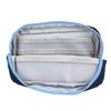 Pencil Case Large Capacity Double Zipper Magnetic Standing Pen Pouch for School Office Blue