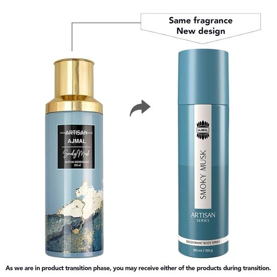 Ajmal Artisan - Smoky Musk Deodorant Perfume 150ml Longlasting Spray Gift for Men and Women Online Exclusive